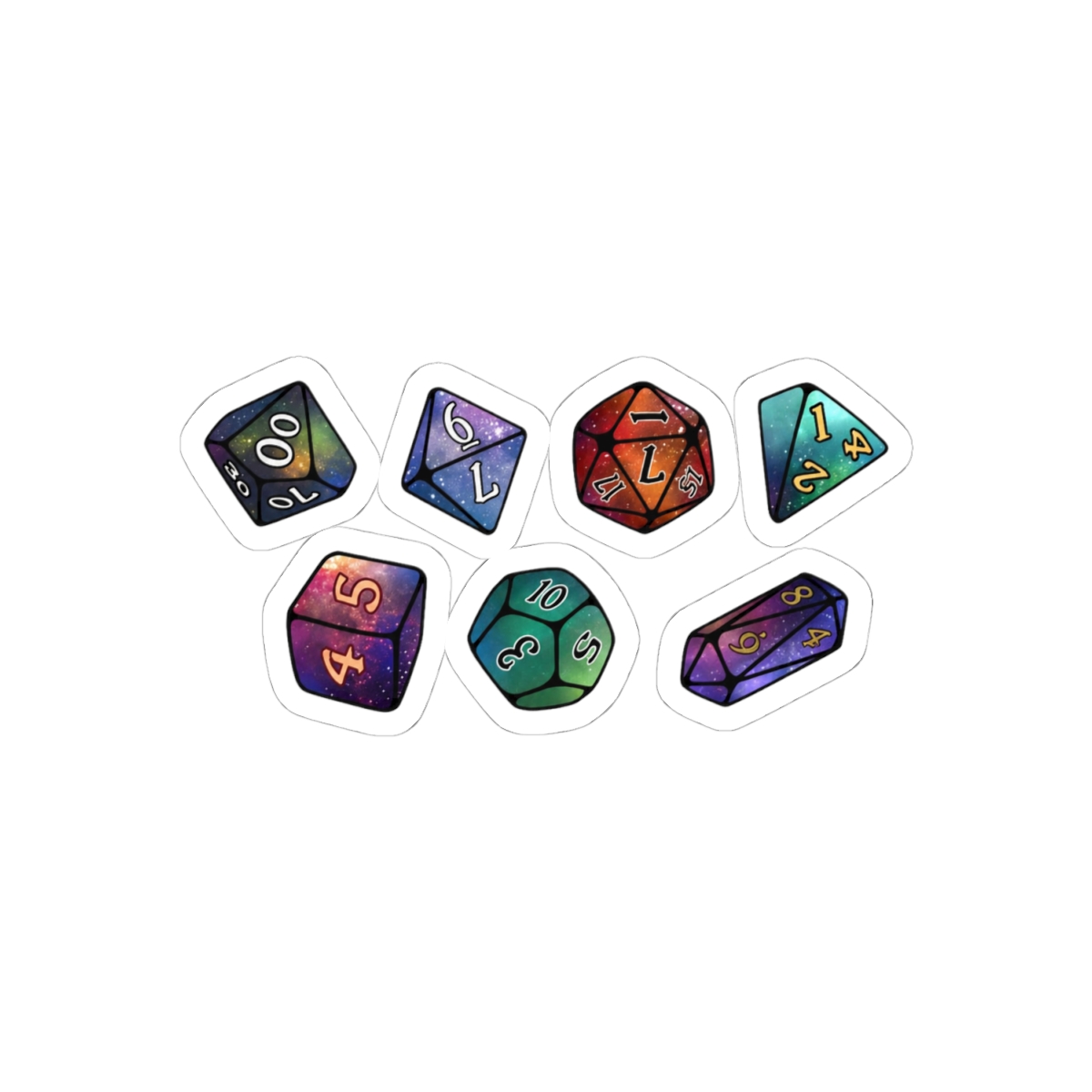 D&D D20 Dice Collection Stickers | Bold Fantasy Gamer Decals - alternate angle 1, merchandise