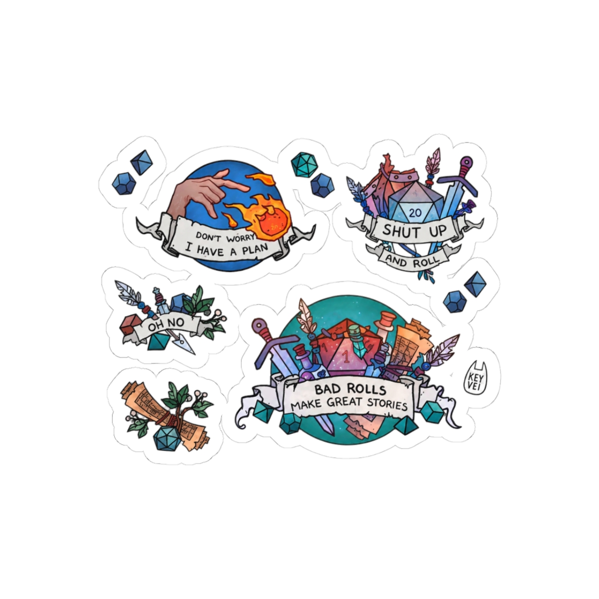 Adventures Begin D&D Sticker Pack Vol. 2 | Fantasy Vinyl Decals