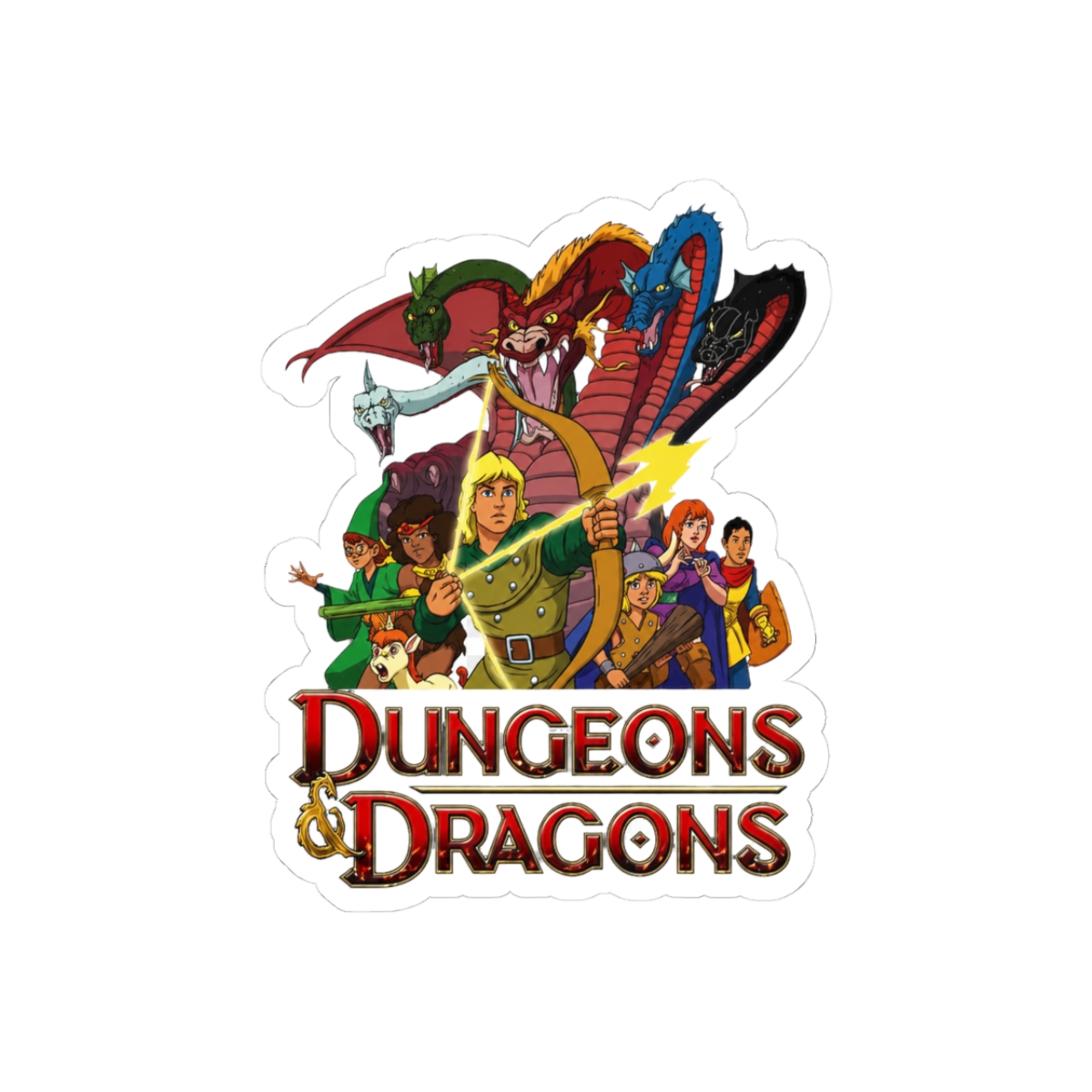 80s Dungeons & Dragons Cartoon Sticker | Retro Nostalgia Vinyl Decal