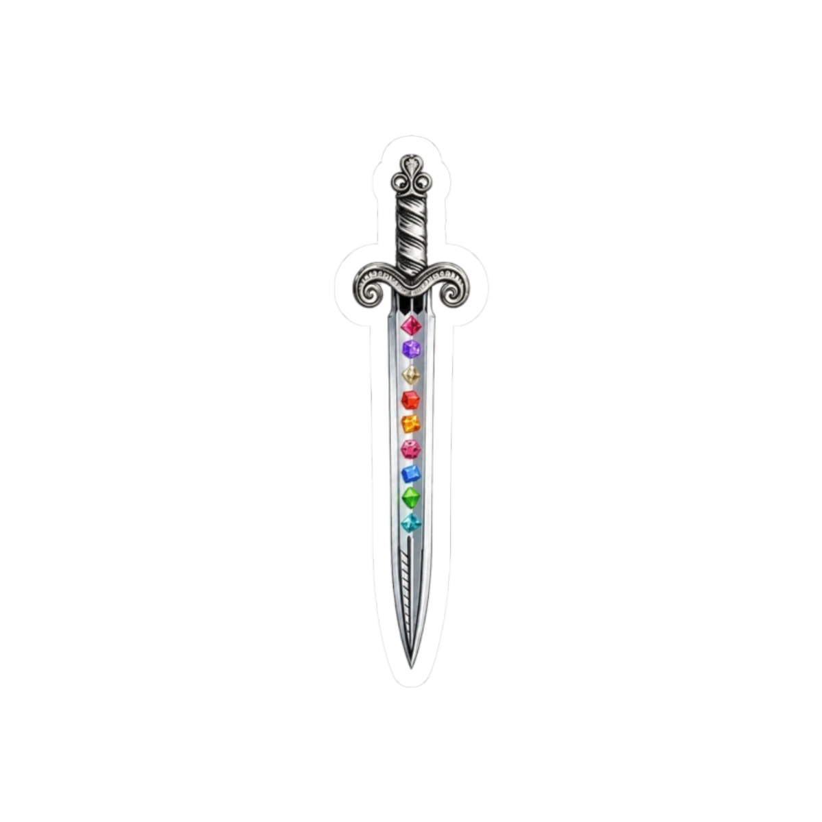 Dungeons & Dragons Dice Sword Sticker | Bold Fantasy Vinyl Decal - alternate angle 3, merchandise