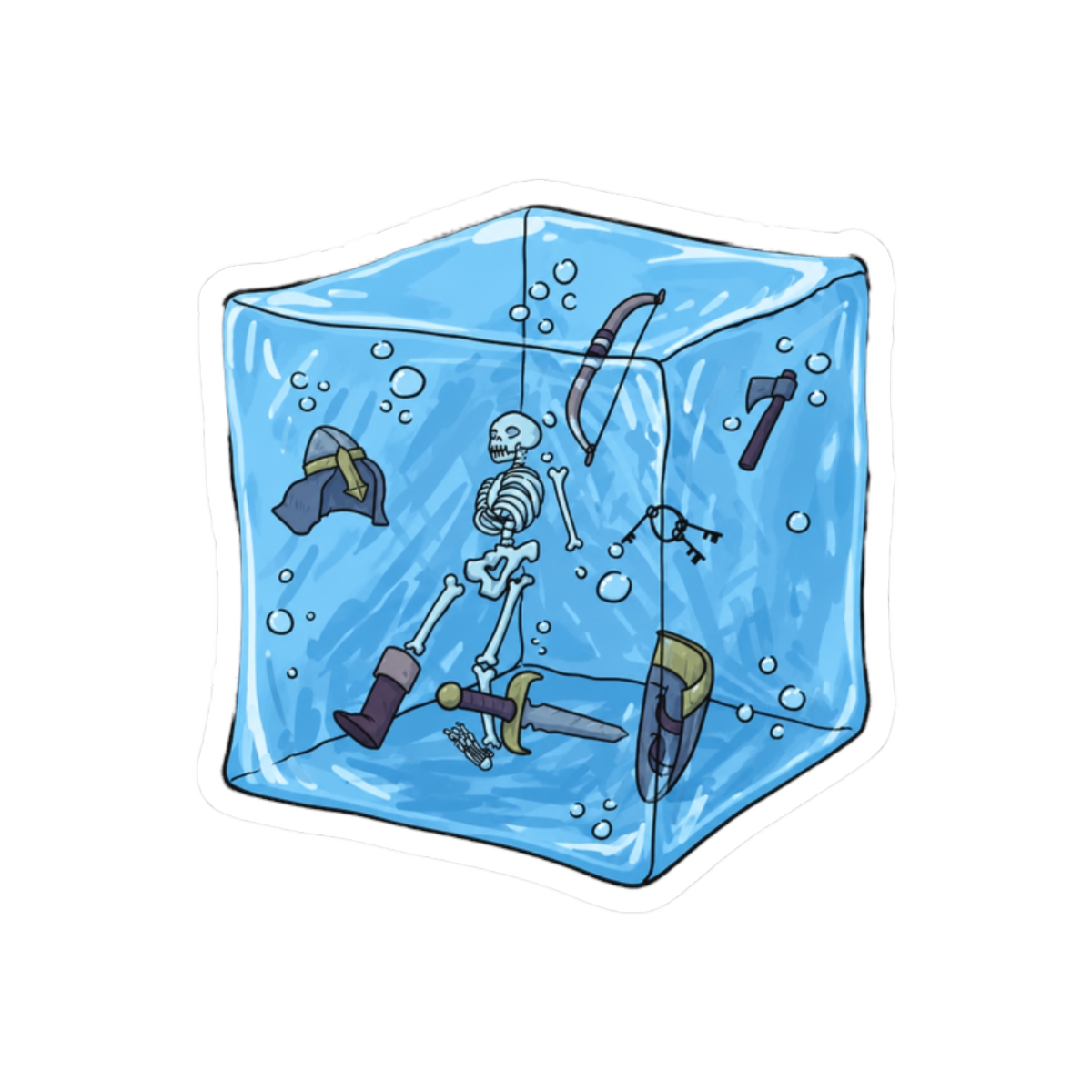 Gelatinous Cube D&D Sticker | Bold Monster Vinyl Decal - alternate angle 3, merchandise