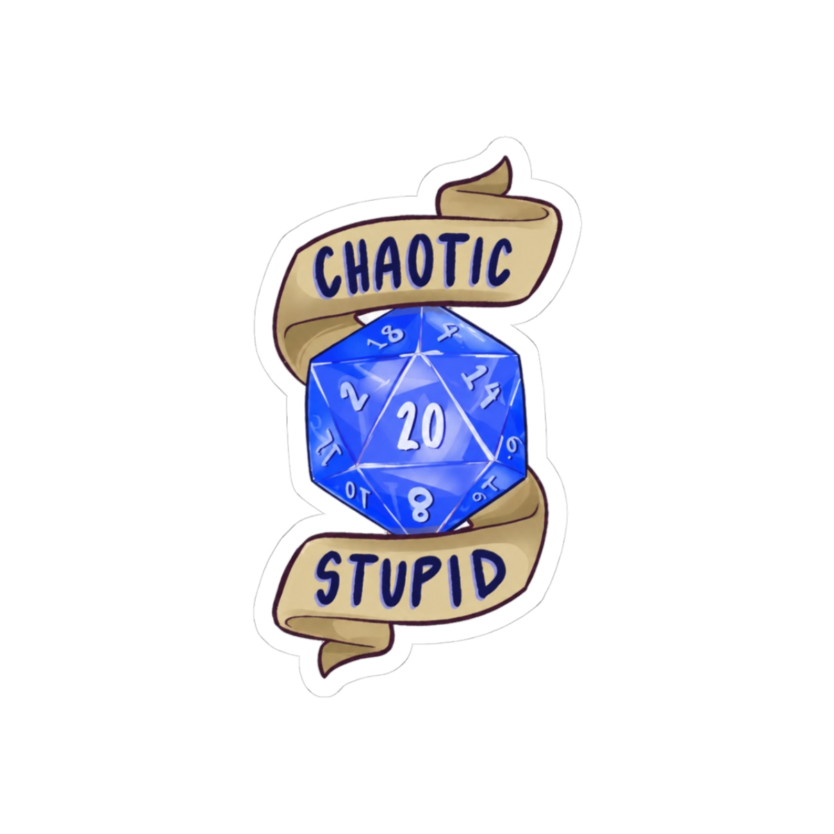 Chaotic Stupid D20 Funny RPG Sticker - Official Stickers merchandise